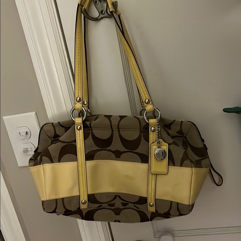 Coach Brown and Yellow Shoulder Bag